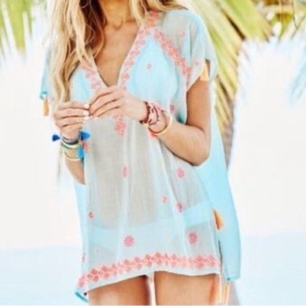 Lilly Pulitzer Sydney Gauze Tunic Caftan Coverup size XXS- XS